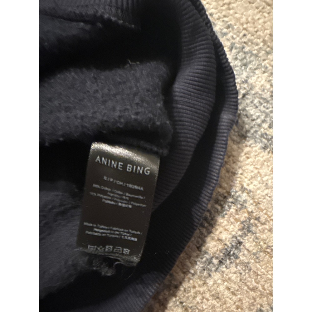 Anine Bing Bradie Sweatshirt in Navy Size Small Excellent Condition - Picture 4 of 6